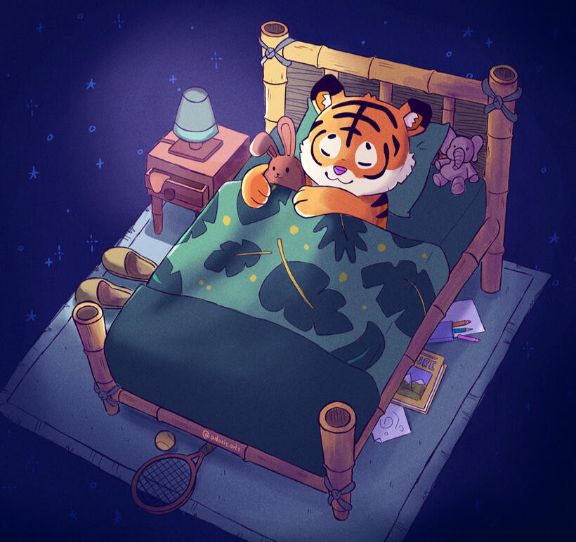 Sleepy Tiger illustration by adorisarts